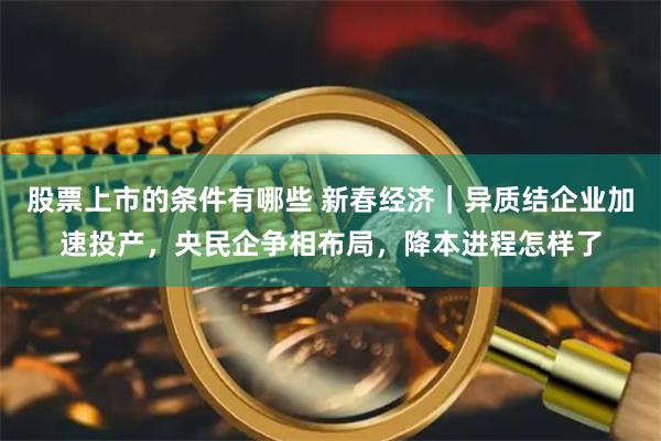 股票上市的条件有哪些 新春经济｜异质结企业加速投产，央民企争相布局，降本进程怎样了